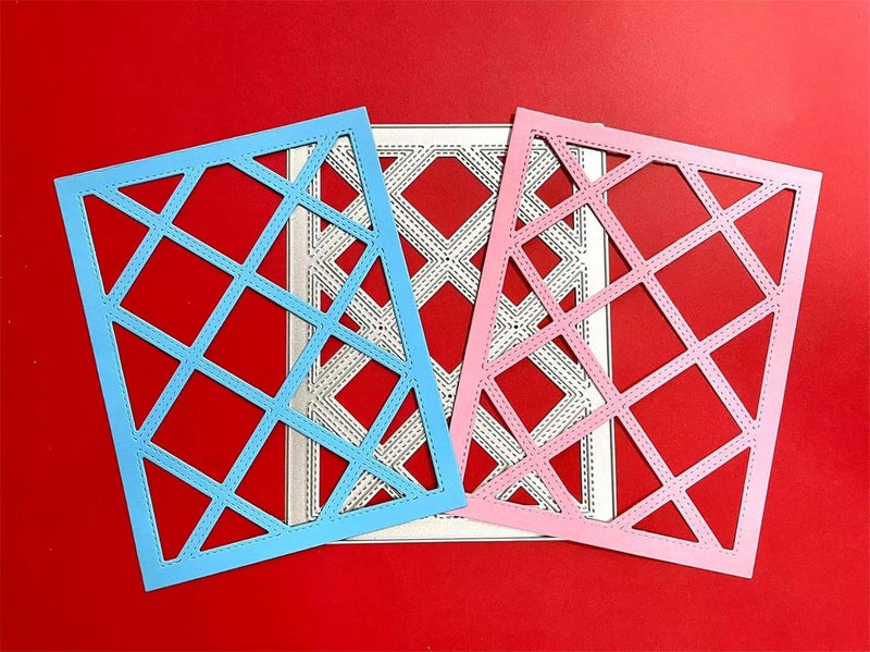 Mvchifay Cutting Dies for Card Making Metal Die-Cuts Scrapbooking Tool Hollow Frame DIY Craft Punch Template Embossing for Paper Album Decor (Diamond Frame-14.3x11.1cm) - Image 4